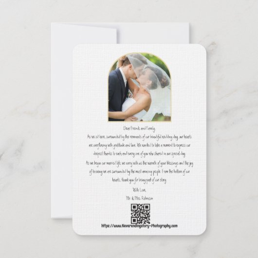 Elegant Schrift Liefhartige Trouwfoto Bedankkaart (Achterkant)