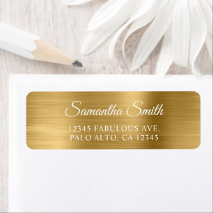 Elegant Schrift Metaal Goud Etiket