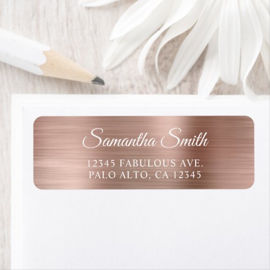 Elegant Schrift Metaal Roze Goud Etiket (Insitu)