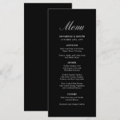 Elegant Schrift Minimalistisch Formeel Zwart Bruil Menu (Voorkant / Achterkant)