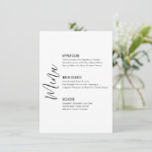 Elegant Schrift Minimalistische Formele Diner Menu (Staand voorkant)
