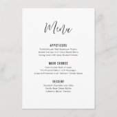 Elegant Schrift Minimalistische Formele Galadiner Menu (Voorkant)