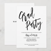 Elegant Schrift Minimalistische Luxe Afstudeerfees Kaart (Voorkant / Achterkant)