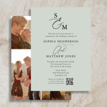 Elegant Schrift Monogram 4 Foto Huwelijk