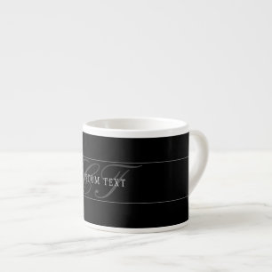 Elegant Schrift Monogram Bewerkbaar Zwart Grijs Wi Espresso Kop