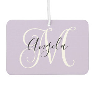 Elegant Schrift Monogram Bleek Lavendel Foto Luchtverfrisser