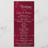 Elegant Schrift & Monogram - Bourgondië Huwelijk Programmakaart (Voorkant)