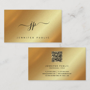 Elegant Schrift Monogram Goud Premium Parel Papier Visitekaartje