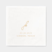 Elegant Schrift Monogram Huwelijk Folie Servetten (Voorkant)