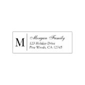 Elegant Schrift Monogram Kerst Retouradres Zelfinktende Stempel (Design)