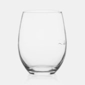 Elegant Schrift Monogram Minimalistisch Wijnglas Zonder Voet (Rechts)