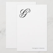 Elegant Schrift Monogram Persoonlijk Briefpapier (Voorkant / Achterkant)