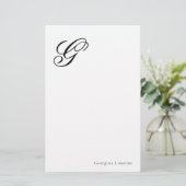 Elegant Schrift Monogram Persoonlijk Briefpapier (Staand voorkant)