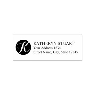 Elegant Schrift Monogram Retouradres Rubberstempel