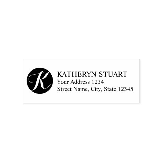 Elegant Schrift Monogram Retouradres Rubberstempel (Afrduk)