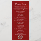 Elegant Schrift & Monogram - Rode Huwelijk Programmakaart (Achterkant)