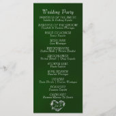 Elegant Schrift & Monogram - Smaragd Huwelijk Programmakaart (Achterkant)