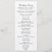 Elegant Schrift & Monogram - Witte Parel Bruiloft Programmakaart (Achterkant)