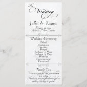 Elegant Schrift & Monogram - Witte Parel Bruiloft Programmakaart (Voorkant)