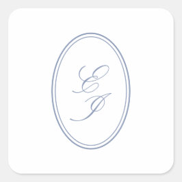 Elegant Schrift Monogram Zelfklevend Huwelijk Vierkante Sticker