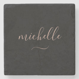 Elegant Schrift Monogram Zwar Goud Swash  Stenen Onderzetter