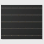Elegant Schrift Monogram Zwart & Goud Cadeaupapier (Vlak)