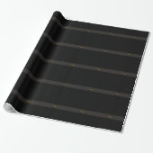Elegant Schrift Monogram Zwart & Goud Cadeaupapier (Uitgerold)
