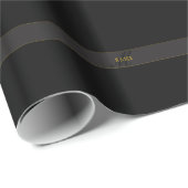 Elegant Schrift Monogram Zwart & Goud Cadeaupapier (Rol Hoek)