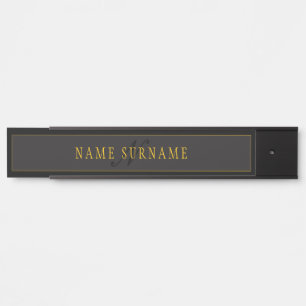 Elegant Schrift Monogram Zwart & Goud Deurbordje