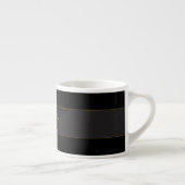 Elegant Schrift Monogram Zwart & Goud Espresso Kop (Rechts)