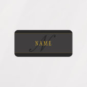 Elegant Schrift Monogram Zwart & Goud Labels (Design 1)