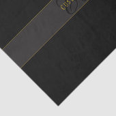 Elegant Schrift Monogram Zwart & Goud Tissuepapier (Detail)