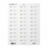 Elegant Schrift Monogram Zwarte Witte Gouden Adres Etiket (Full Sheet)