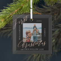 Elegant Schrift Ons Eerste Kerstmis Nieuwe Thuis F