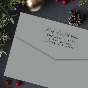 Elegant Schrift Ons Nieuwe Retouradres Zelfinktende Stempel