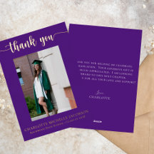 Elegant Schrift Paars Goud Foto Afstuderen