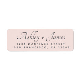 Elegant Schrift Pastelroze Huwelijksretouradres Etiket