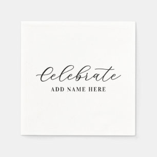 Elegant Schrift Persoonlijk Vieren Servet