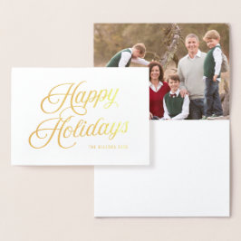 Elegant Schrift Prettig Feest met Foto Folie Kaarten