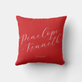 Elegant Schrift Rood Kerst Huwelijk Persoonlijk Kussen (Achterkant)