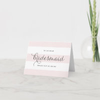 Elegant Schrift & Roze Strepen Bruidsmeisjes Bedan