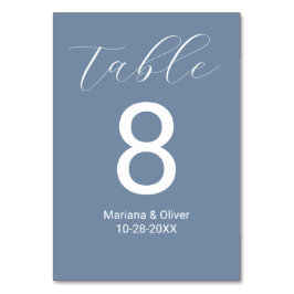 Elegant Schrift Stof Blauw Bruiloft Kaart