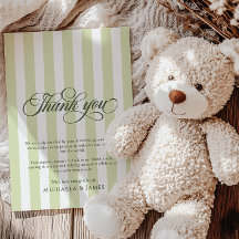 Elegant Schrift & Strepen Baby Shower
