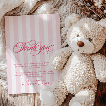 Elegant Schrift & Strepen Baby Shower