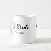 Elegant Schrift The Bride Persoonlijke Trouwdag Wi Koffiemok (Voorkant links)