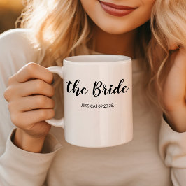 Elegant Schrift The Bride Persoonlijke Trouwdag Wi Koffiemok