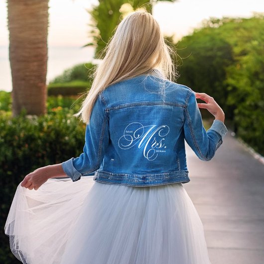 Elegant Schrift "Toekomstige Mevrouw" Aangepaste B Denim Jacket