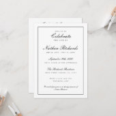 Elegant Schrift Uitvaartprogramma Kaart (Voorkant / Achterkant in situ)