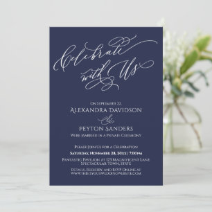 Elegant Schrift Vier het met Ons Marine receptie Kaart