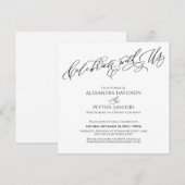 Elegant Schrift Vier met Ons Zwart & Wit Kaart (Voorkant / Achterkant)